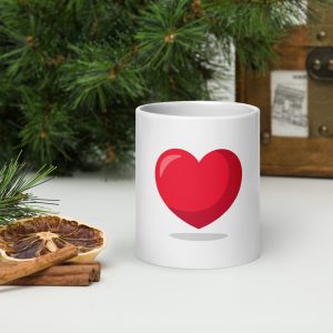 White Glossy Mug - Floating Heart  2026 Collection